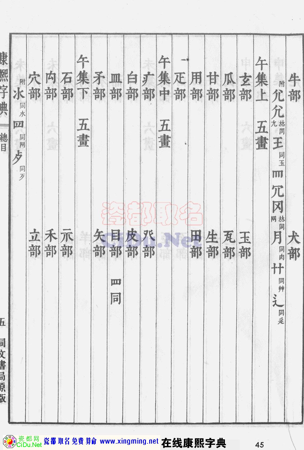 瓷都取名——康熙字典原图扫描版，第45页