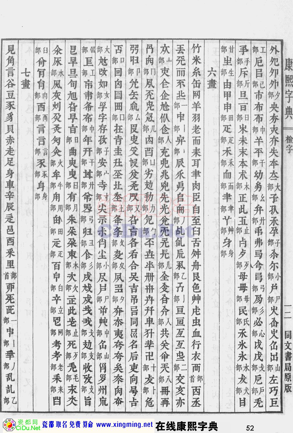 瓷都取名——康熙字典原图扫描版，第52页