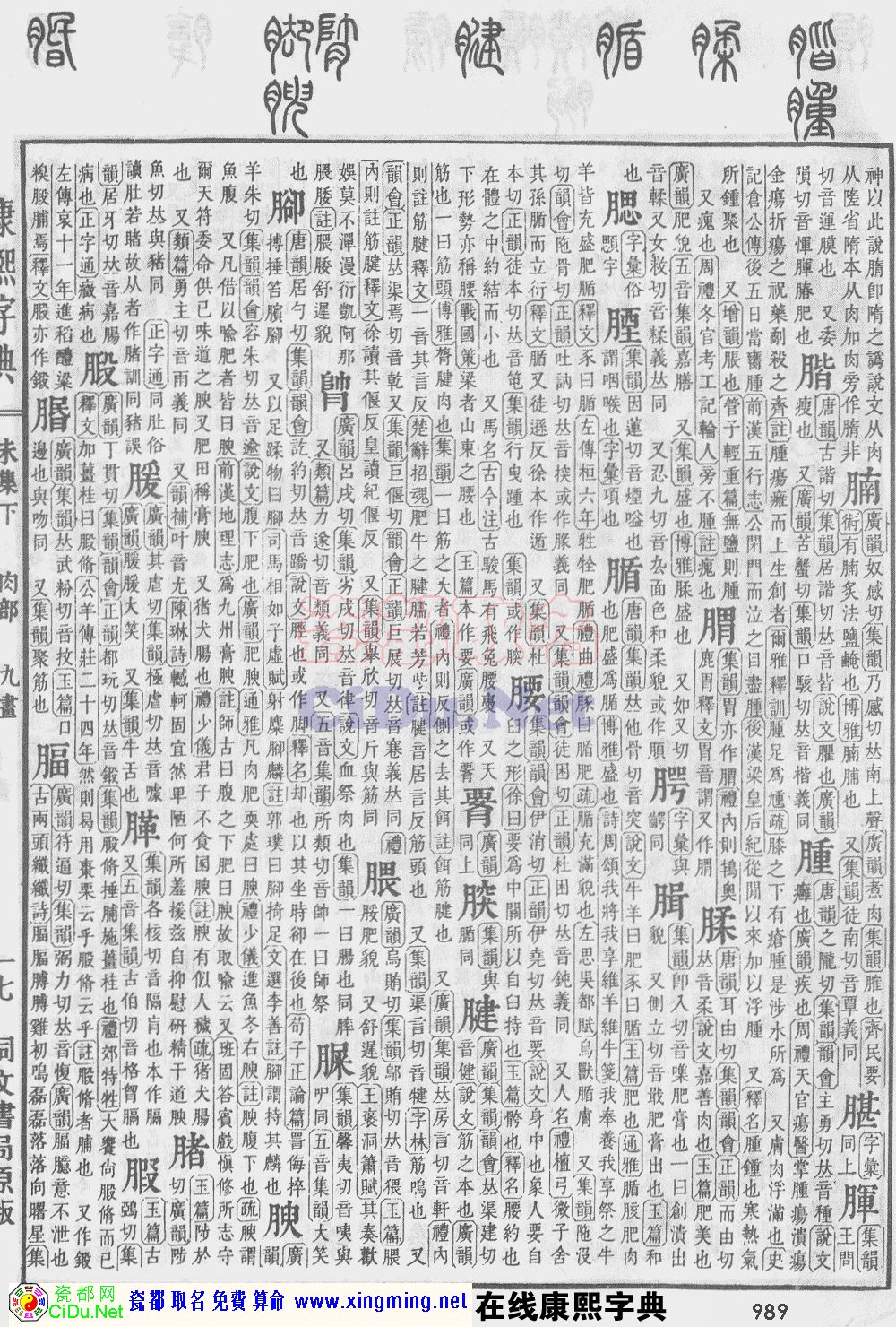 瓷都取名——康熙字典原图扫描版，第989页