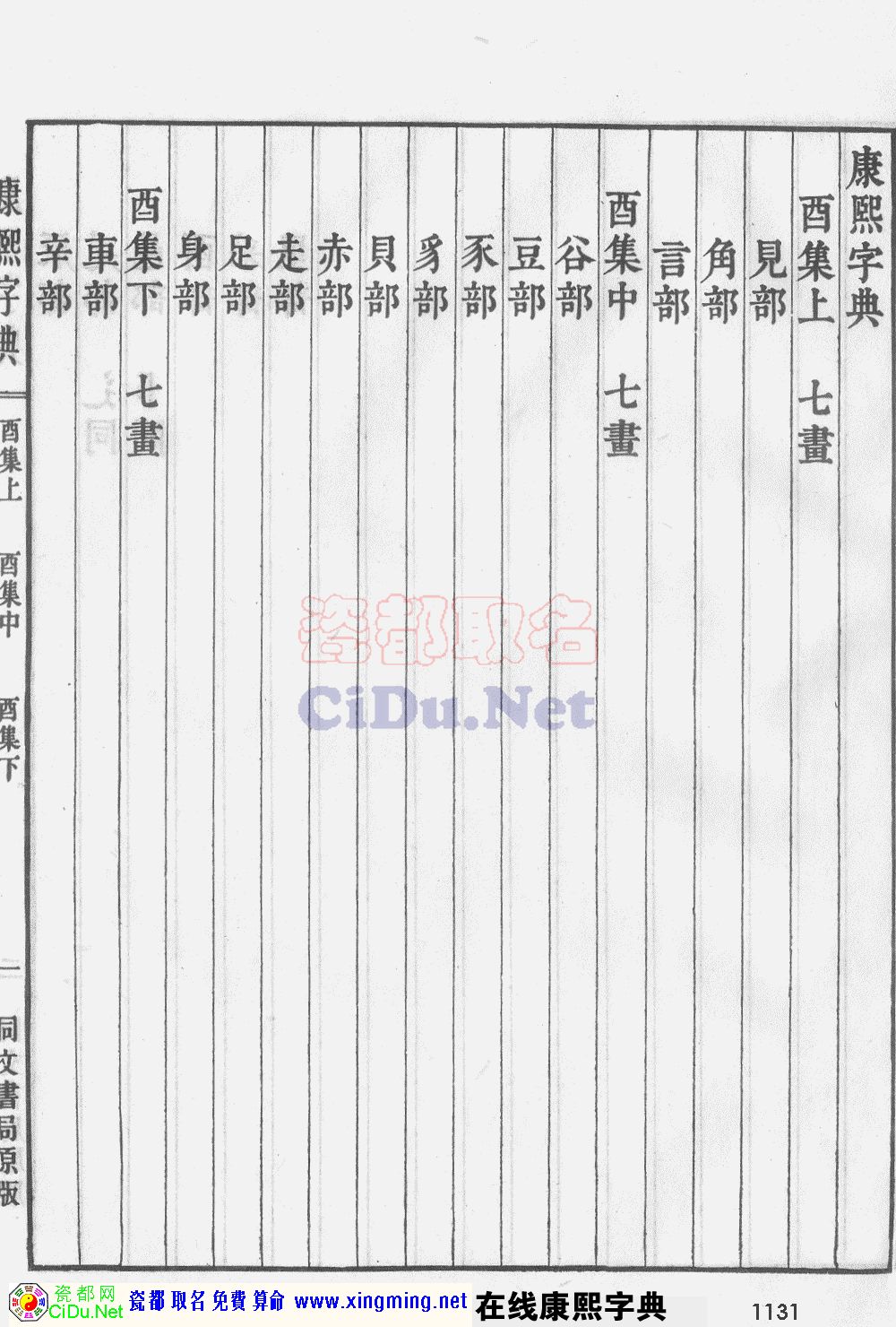 瓷都取名——康熙字典原图扫描版，第1131页