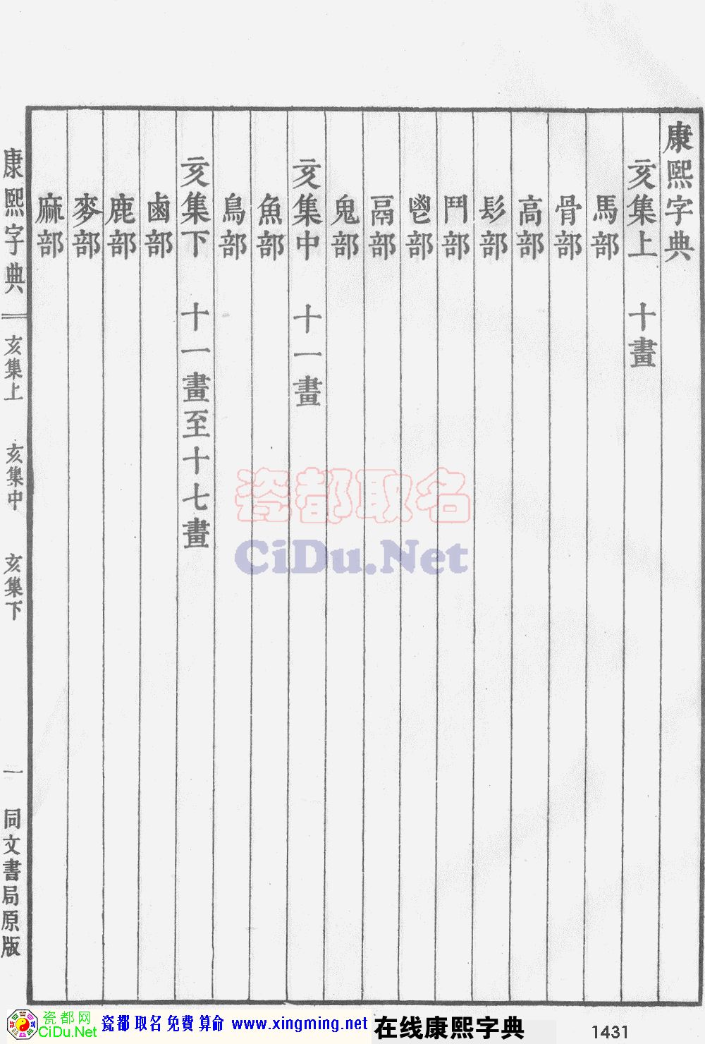 瓷都取名——康熙字典原图扫描版，第1431页