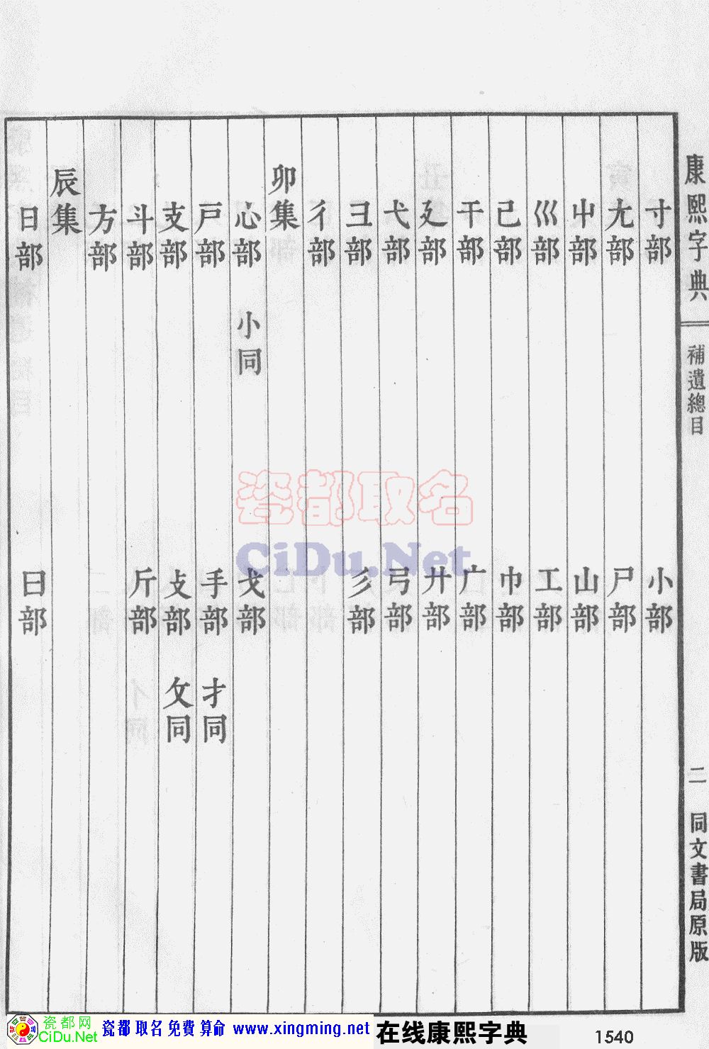 瓷都取名——康熙字典原图扫描版，第1540页