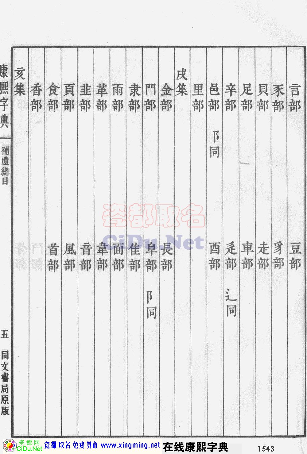 瓷都取名——康熙字典原图扫描版，第1543页