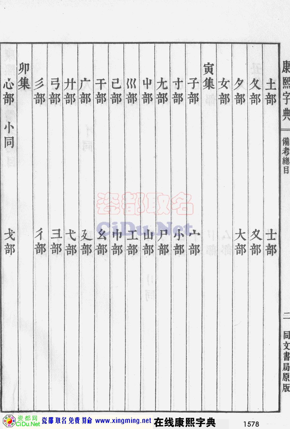 瓷都取名——康熙字典原图扫描版，第1578页