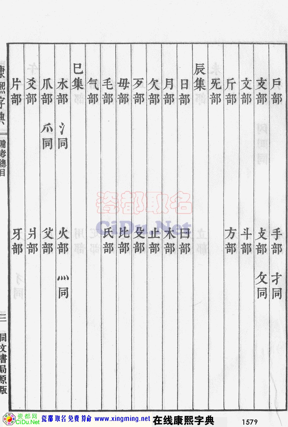 瓷都取名——康熙字典原图扫描版，第1579页