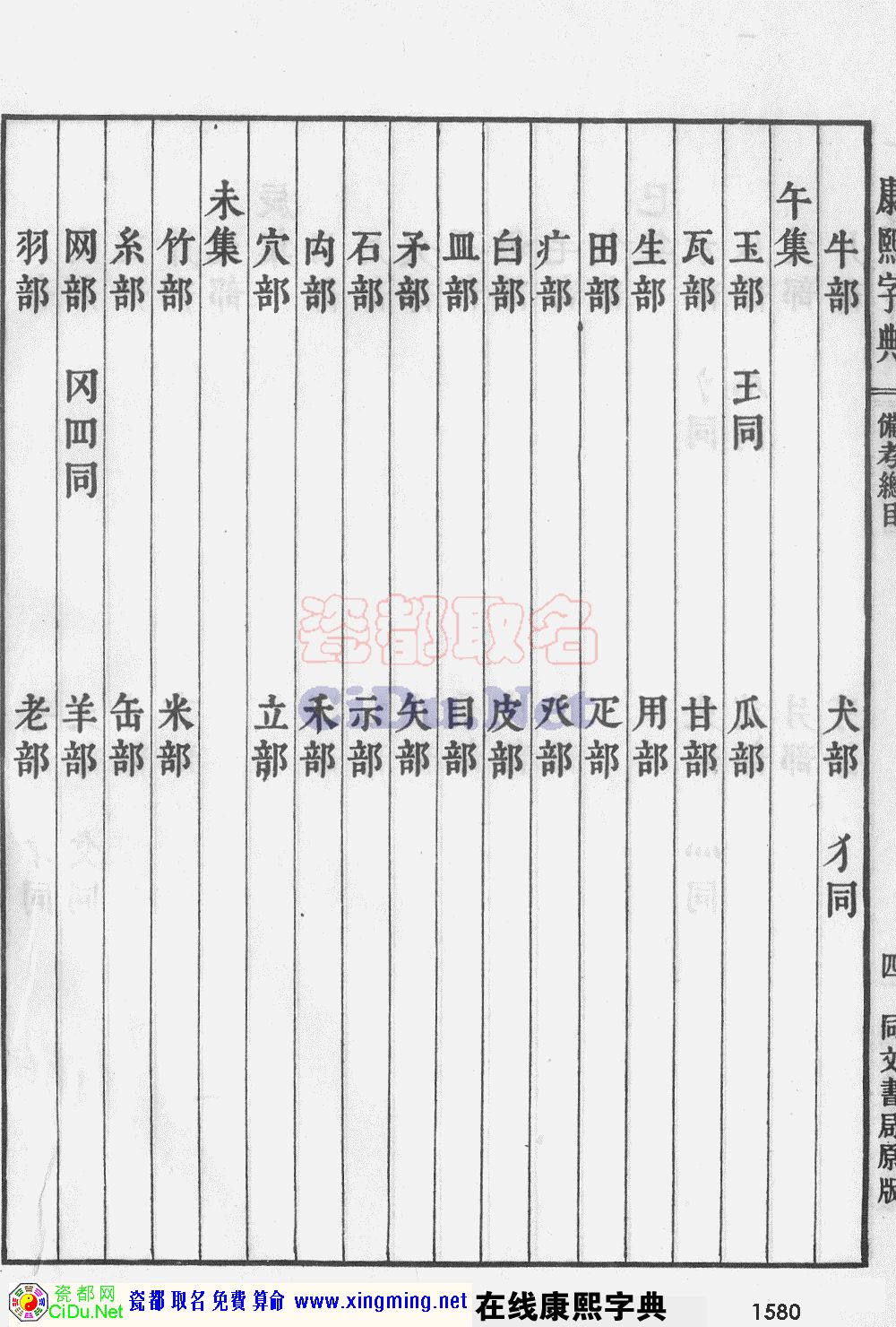 瓷都取名——康熙字典原图扫描版，第1580页